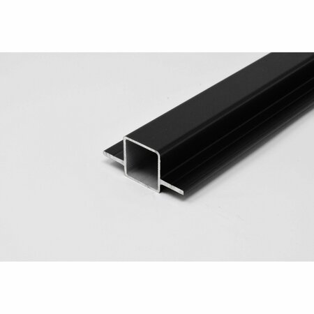 EZTUBE Extrusion for 1/4in Flush Panel  Black, 60in L x 1in W x 1in H 100-150-5 BK
